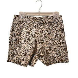 J. Crew Leopard Basketweave Shorts Side Zip Size 2